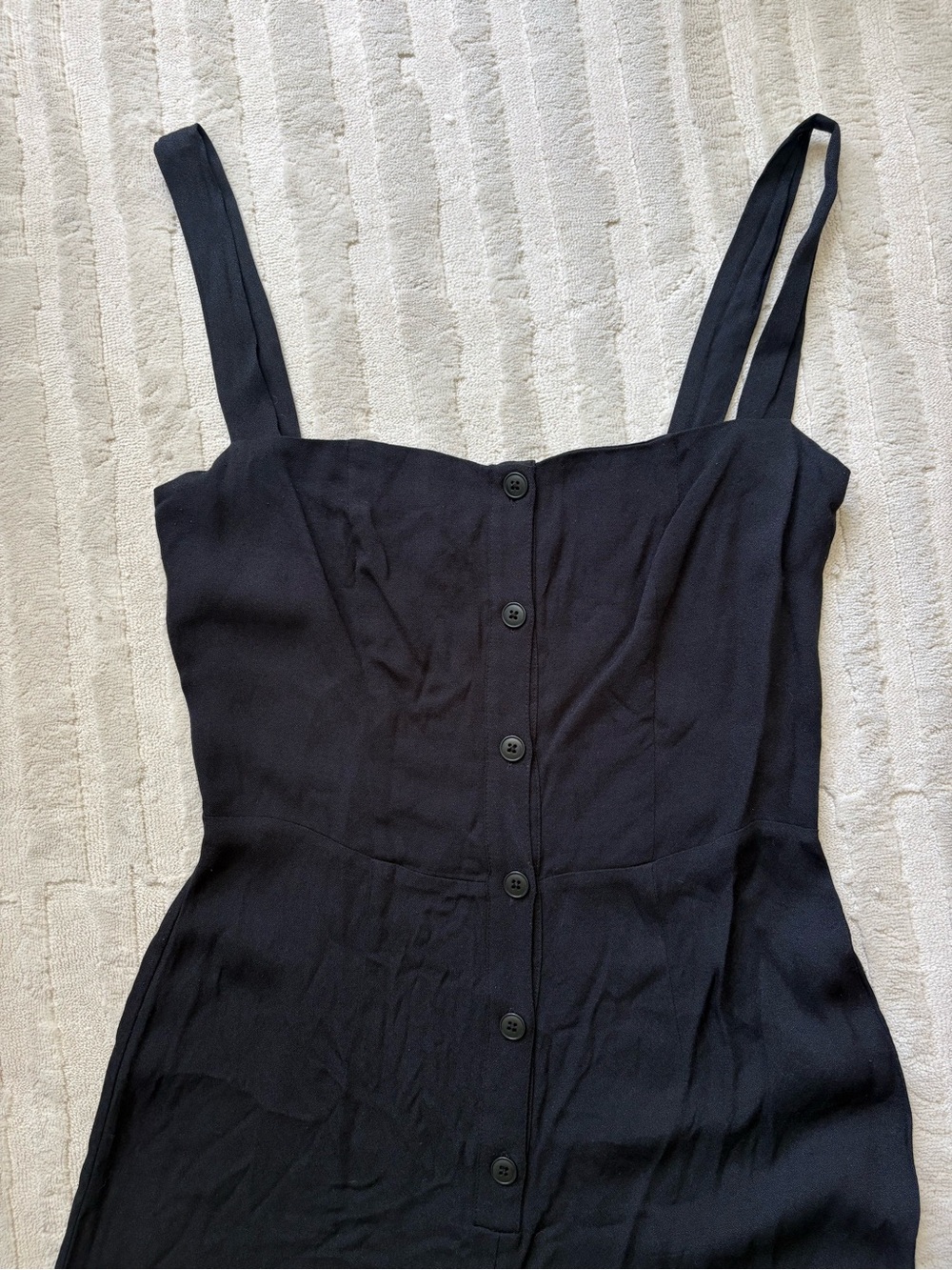 Reformation Black Square-Neck Button-Front Jumpsuit - Picture 4 of 6